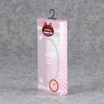 China Recyclable Crafts Gift Display Transparent Package Boxes Custom Clear Rectangular PVC Plastic Packaging Boxes With Hanging for sale