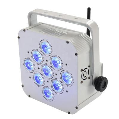 China 9*15w RGBWA+UV 5in1/6in1 Wireless Dj Lights , Led Flat Par Light WIFI App Control Model for sale