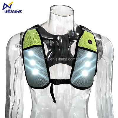 China Black Reflective Bike Vest e Scooter Water Proof LED Safety Running Vest Led Snap Safety Fashion Vest for sale