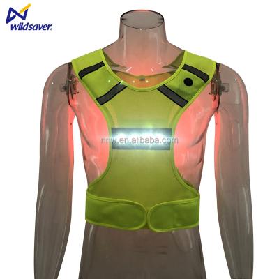 China Women Water Proof LED Rechargeable Vest Hi Visibility Quick Dry Running Vest Compression Running Climbing Vest Compression Mesh for sale