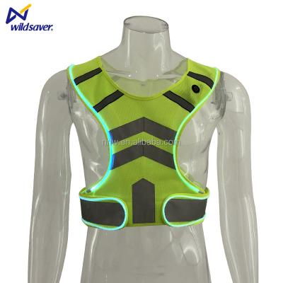 China Water Proof Breathable Mesh Sports Harness Reflective Vest, One Shoulder Sports Vest Led Sports Sleeveless Vest for sale