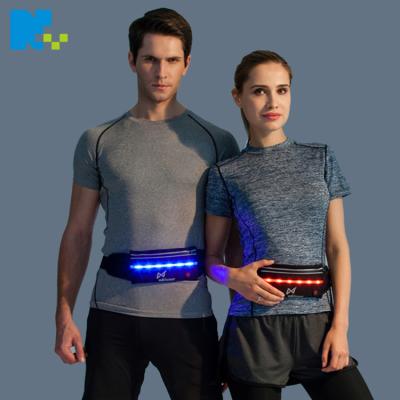 China Outdoor Water Proof USB Charging Design Gym Exercise Sports Cycling LED Hydration Pocket Waist Pack Hydration Belt Flashing Running Bag for sale