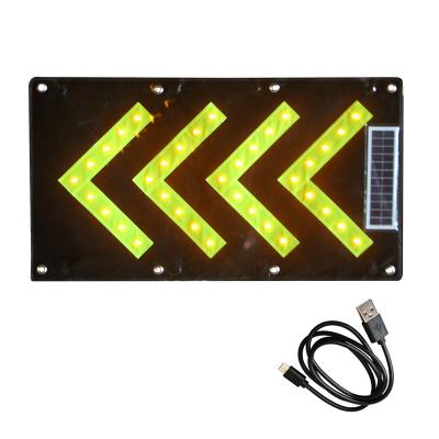 China Waterproof 300D Oxford cloth led light source traffic post triangle flashing warning sign led foldable led stop sign with solar power for sale