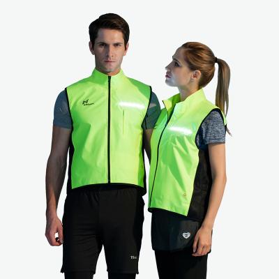 China Water Proof USB Charging Pocket Led Vest Reflective Running Gear LED Safety Recycling Vest for sale