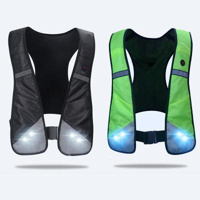 China Bestselling Waterproof Reflective USB Rechargeable Water Proof For Outdoor Running Activities Night Safety LED Vest for sale