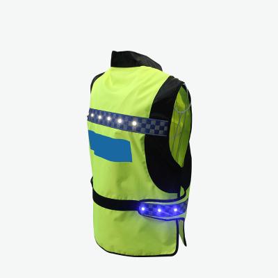 China Water Proof Road Traffic Safety Reflective Vest Led Flashing Warning Uniform Light Up Safety Vest for sale