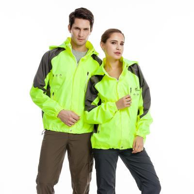 China Breathable Waterproof cycling USB rechargeable running jacket with hat pocket lightweight Hiking bicycle windbreaker foldable rain jacket for sale