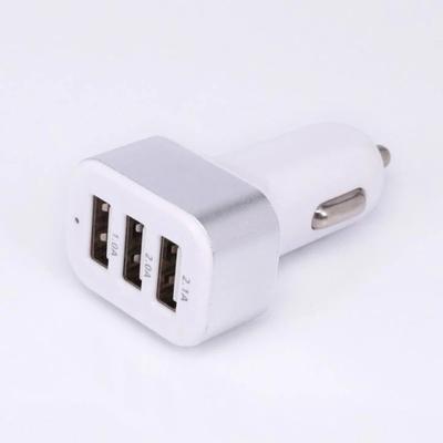 China Universal 5V 2.1A USB Car Charger Adapter 3USB Port Car Charger Metal Car Charging Charger for sale