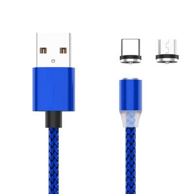 China 2021 Mobile Phone Amazon Success 2 In 1M USB Magnetic LED Custom Charging Cable For Samsung Android Galaxy Huawei for sale