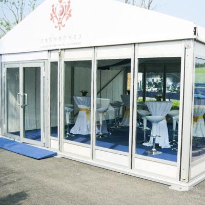 China Long Life Outdoor Glass Wall Clear Wedding Party Tents For 100 People for sale