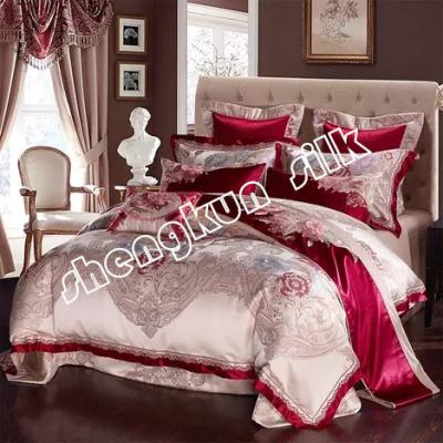 China Wholesale good quality anti-static China 100% silk jacquard luxury bedding sets bedding sheets beddding collection for sale