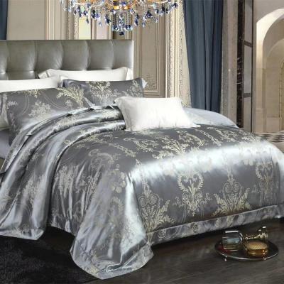 China Soft Warm Anti-bacteria Luxury Pure Silk Sheet Sets Duvet Cover Silk Fabric With Jacquard Large All Season for sale