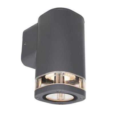 China Modern black aluminum decorative outdoor wall lamp shade 35w tempered glass PC gu10 bulb aluminum for sale