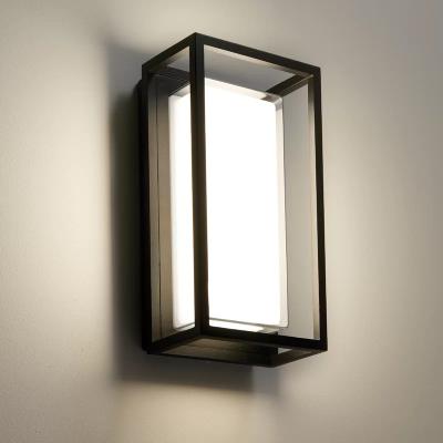 China Polycarbonate ip44 Aluminum PC Shade Outdoor Rectangle Landscape Bay Led Wall Light for sale