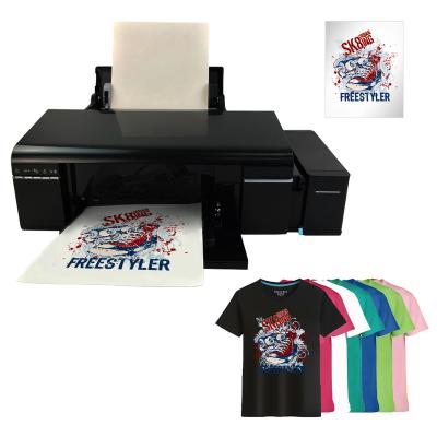 China Garment Shop China 2021 Auto White Ink CISS System Transfer Printing Film Roll And A3 DTF Sheet Printer For All Kinds Of Fabric L1800 Head for sale