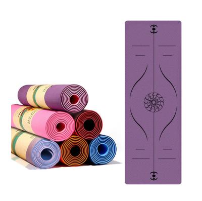 China Eco-friendly Yoga Pilate Exercise Professional Non Slip Design Gym Fitness 6mm Custom Tape Yoga Mat for sale