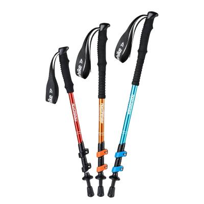 China Outdoor Camping Hiking Alpenstock Traveling Walking Stick for Men Women Kids Aluminum Alloy Telescopic Rise Pole Poles for sale