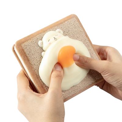 Китай Mini Kawaii Stationery Square Realistic Toast Bread Notebook PU Cover Printed Decompression Notebook продается