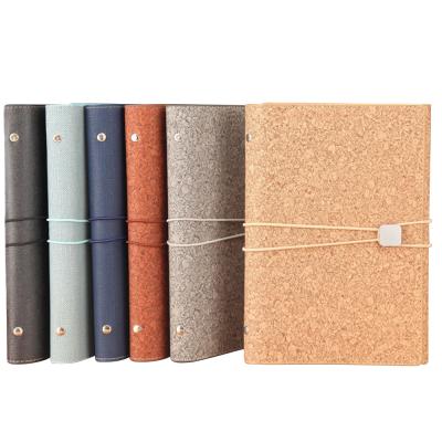 China Custom Made Good Quality High Quality PU A5 Cover 3 Leather Hardcover Fold With 6 Ring Binder Notebook for sale