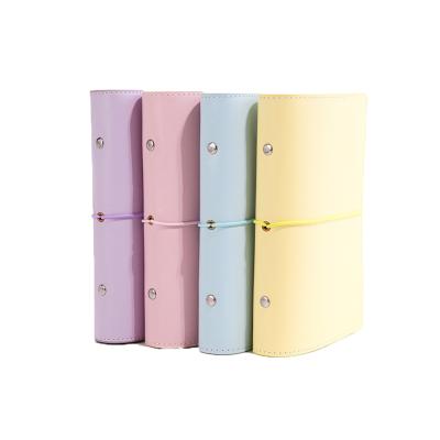 Chine New Design A6 Macaroon Elastic Band Notebook PU Leather Binder Notebook Elastic Band Notebook Cash Budget Leather Binder à vendre