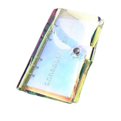 中国 6 Ring Binder Mini Laser Hologram Binder Mini Clear Loose Leaf PVC Refillable Binder A5/A6 販売のため