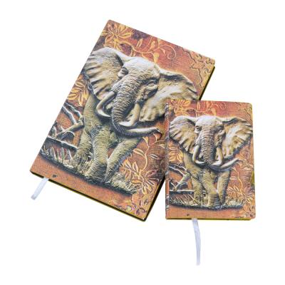 China 3D Hardcover Embossed Elephant Leather Notebook, A6 Writing Journal Diary Notepad - Colored à venda