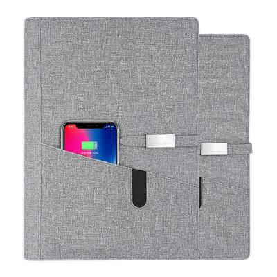 Chine Magnetic Phone Radio Business Padfolio Notebook Padfolio with Qi Wireless Charger and USB Port à vendre