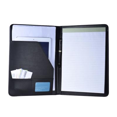 China PU Leather File Folder A4 Administrative Size Business Folder Organizer Folder Bag Padfolio Leather Document Case for sale