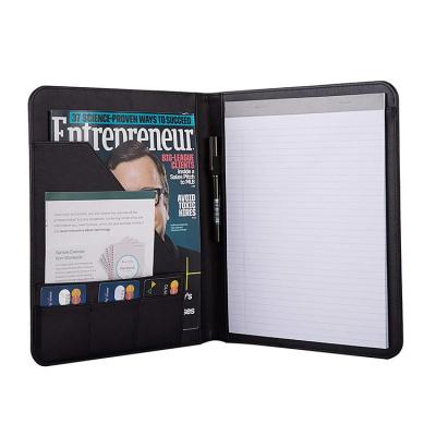 中国 Leather Zipper Padfolio Folder Padfolio Resume Folder Presentation Folder with Leather A4 Notepad 販売のため