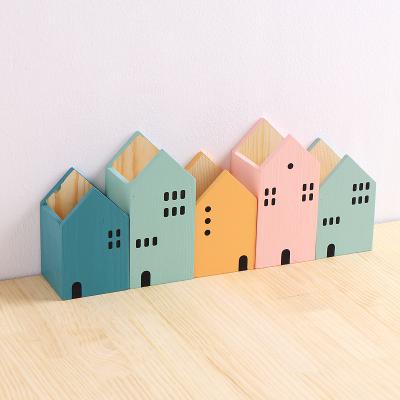 China Japan Style Decor Wooden Desk Home Accessories Pencil Stand Desktop Storage Organizer for Pen, Brush zu verkaufen