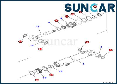 China 707-98-03460 Excavator Seal Kits Komatsu PC03-2 Arm Cylinder Inner Oil Seal Service Kit for sale