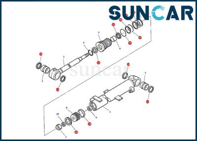 China 878000380 Boom Cylinder Service Kit Komatsu PC05-7 Seal Repair Kit Excavator Inner Gasket Kit for sale