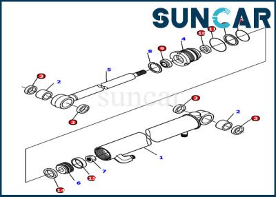 China 878000500 Dichtungs-Ausrüstung der Arm-Rollsiegel-Kit Komatsu Hydraulic Cylinder Spare-Teil-Sitz-PC12R-8 zu verkaufen