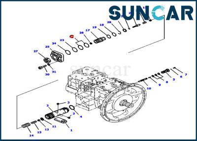 China 708-2L-45240 Main Pump Seal Ring For PC210-10 PC210LC-10 Komatsu Inner Parts for sale