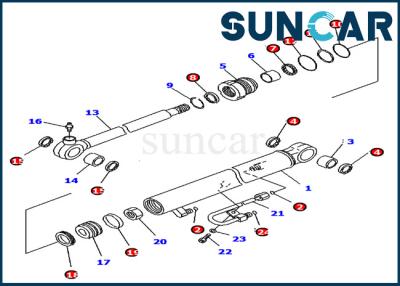 China 707-98-04700 Bucket Cylinder Seal Kit Komatsu PC18MR-2 PC14R-3 Excavator Inner Service Kit for sale