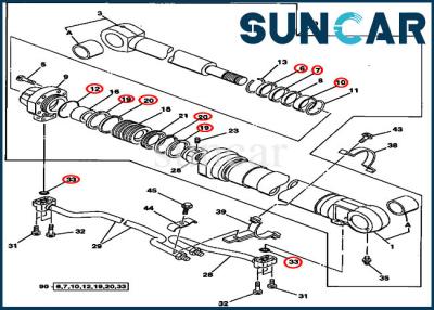 China Equipos de reparación de Kit Left Right Boom Cylinder del sello de 230LC 230LCR John Deere AT196466 en venta