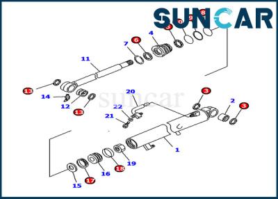 China Komatsu Excavator PC20 PC28UU Bucket Cylinder Seal Kit 707-98-12310 Model Inner Parts for sale