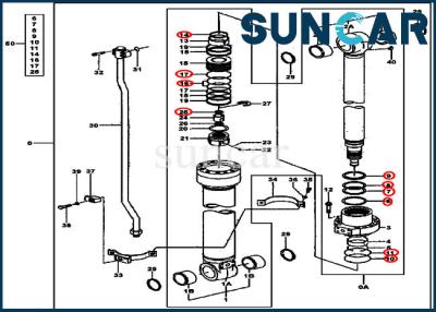 China 4662880 Kit de sellado del cilindro del brazo para el registrador de excavadoras Deere 200LC, 270CLC, 2554, 2054, 2154D en venta