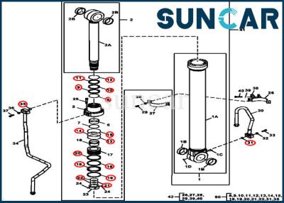 Chine Cylindre hydraulique de boom de John Deere FYA00010734 scellant l'excavatrice de Kit For 2954D 290GLC 270DLC à vendre