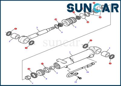 China PC15R-8 Komatsu Excavator Hydraulic Parts Service Kit 878000502 Boom Cylinder Seal Kit for sale