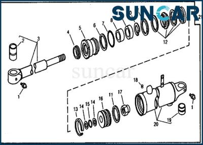 Chine Phoque Kit Excavator 690C John Deere Hydraulic Repair Kit de réparation de cylindre du bras RE18951 à vendre