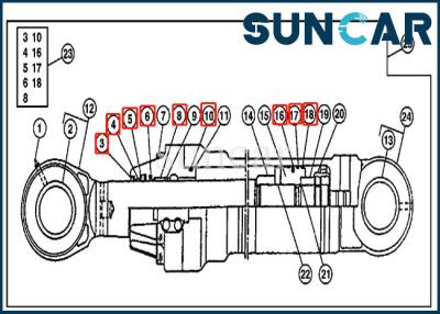 China sello Kit Hydraulic Cylinder Service Kits del brazo de 690D 790D JOHN DEERE AT194293 en venta