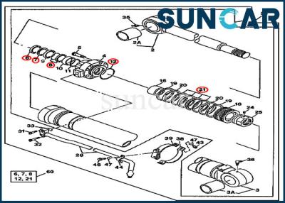 China Equipo 790ELC John Deere Mechanical Sealing Kit del sello de la reparación del cilindro del cubo AT196468 en venta