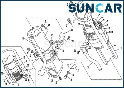 China LZ00444 de Uitrustingscx240 CX290 COMPUTER-AIDED SOFTWARE ENGINEERING van de emmercilinder Verzegelend Kruippakjegraafwerktuig Inner Repair Kits Te koop