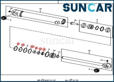 China Hydraulic Cylinder Kit AH158827 Bucket Clamp Cylinder Seal Kit Fits 35D 17D JOHN DEERE for sale