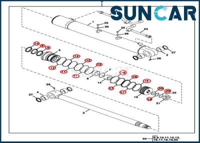 China Equipo de reparación hidráulico del sello del cilindro del equipo 85D JOHN DEERE del sello del auge de ISO9001 FYD00000076 en venta