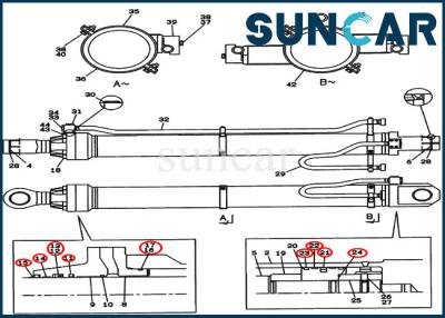 China Gevaldelen CX800 LZ00439 de Uitrusting van de Verbindingskit crawler excavator cylinder sealing van de Wapenreparatie Te koop