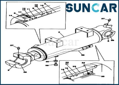 China LQU0245 van de de Cilinderverbinding van het bulldozerblad Hydraulisch van de Reparatiekit fits het COMPUTER-AIDED SOFTWARE ENGINEERING CX130 CX130B Graafwerktuig Models Te koop