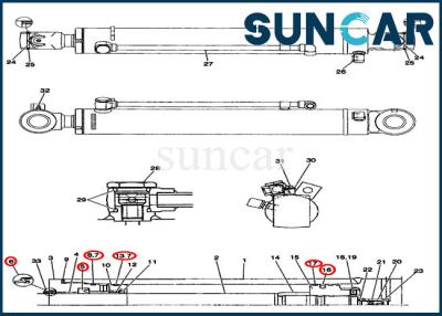 China CX36B CX31B CASE PX01V00045R300 Swing Seal Repair Kit Boom Cylinder Replacement Kit for sale