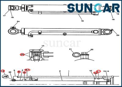 China De Uitrustingspw01v00046r300 OEM van de emmerverbinding Verzegelende Uitrusting van de Gevalcx36 CX31 de Hydraulische Cilinder Te koop